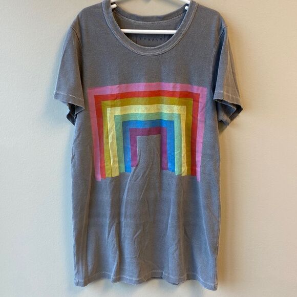 Donald grey short sleeve T-shirt small grey a with rainbow - Picture 1 of 7